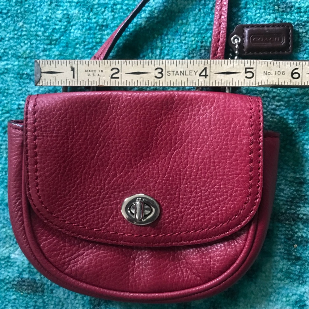 Coach red purse park MINI crossbody leather - Picture 2 of 8